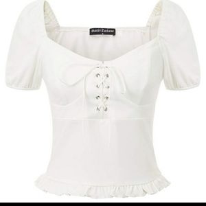 🌟SCARLET DARKNESS WHITE SCRUNCHED 👕 🌟